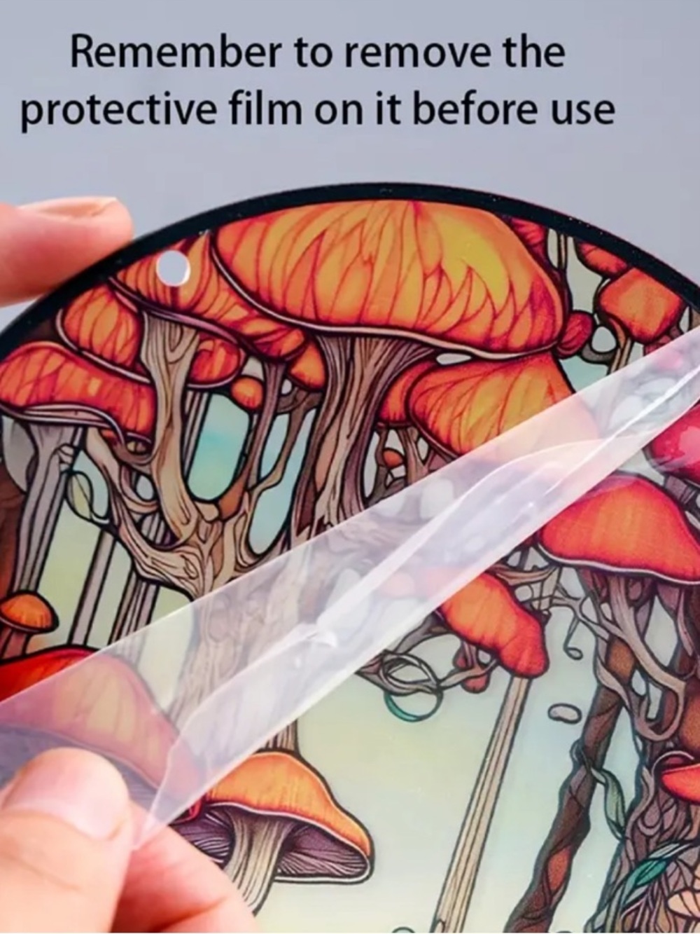 Vibrant Red Mushroom Art Round Wall Hanging - Picture 10 of 11